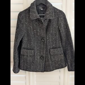 Zara Black and White Tweed Jacket 80% wool